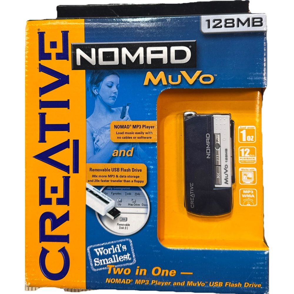 Creative Nomad MuVo 128 MB‎ MP3 Player And MUvo USB Flash Drive  Brand New